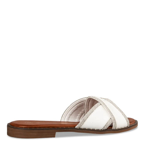 Envie Shoes Flat Σανδάλια με Φάσα με Ιδιαίτερο Δέσιμο Λευκό