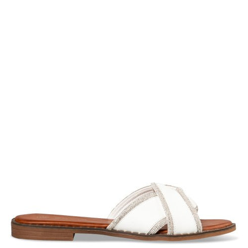 Envie Shoes Flat Σανδάλια με Φάσα με Ιδιαίτερο Δέσιμο Λευκό