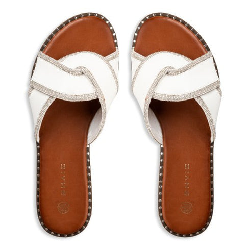 Envie Shoes Flat Σανδάλια με Φάσα με Ιδιαίτερο Δέσιμο Λευκό