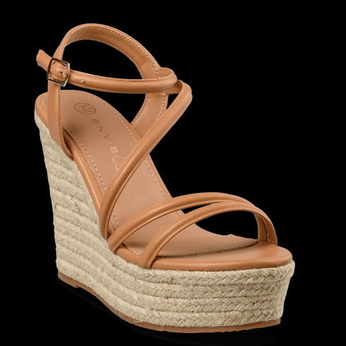 Envie Shoes Πλατφόρμες με Σχοίνινη Σόλα Κάμελ