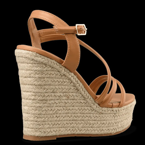 Envie Shoes Πλατφόρμες με Σχοίνινη Σόλα Κάμελ