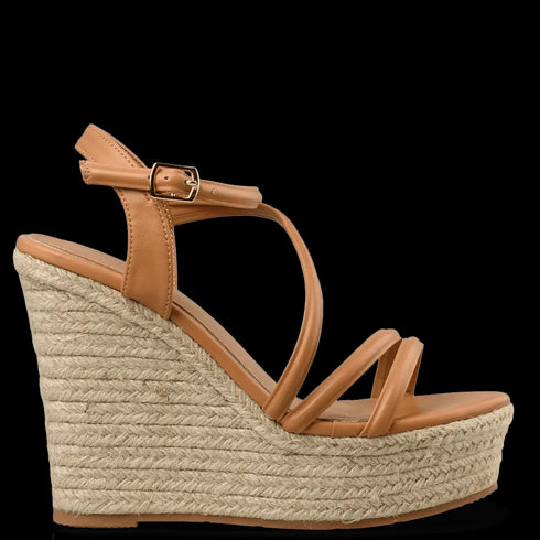 Envie Shoes Πλατφόρμες με Σχοίνινη Σόλα Κάμελ