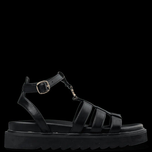 Envie Shoes Flatform Σανδάλια με Chunky Σόλα Μαύρο