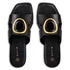 Envie Shoes Φλατ Σανδάλια με Άνοιγμα στο Πάνω Μέρος και Χρυσή Λεπτομέρεια Μαύρο