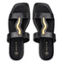 Envie Shoes Φλατ Σανδάλια με Χρυσό Διακοσμητικό Μαύρο