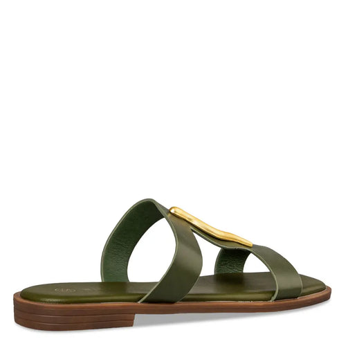 Envie Shoes Φλατ Σανδάλια με Χρυσό Διακοσμητικό Πράσινο
