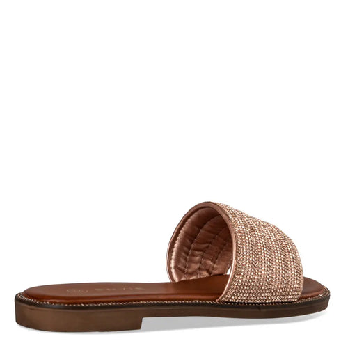 Envie Shoes Flat Σανδάλια με Μονή Φάσα και Στρας Ροζ Χρυσό