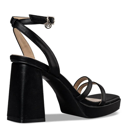 Envie Shoes Πέδιλα με Χοντρό Τακούνι Μαύρο