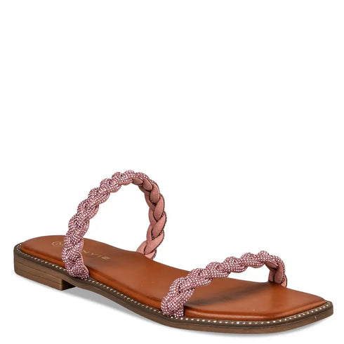 Envie Shoes Σανδάλια με Διακοσμητικό Πλέξιμο στην Φάσα και Στρας Λιλά
