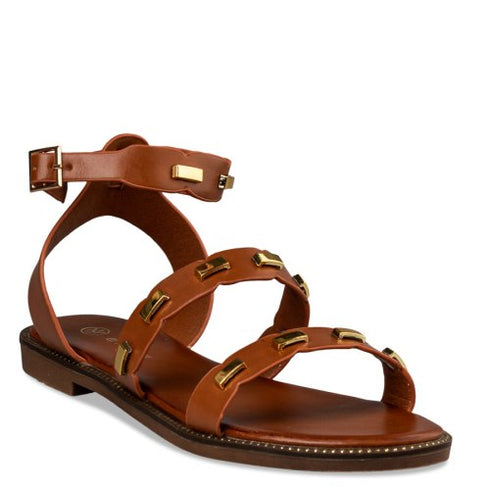 Envie Shoes Σανδάλια με Λουράκι στον Αστράγαλο Κάμελ