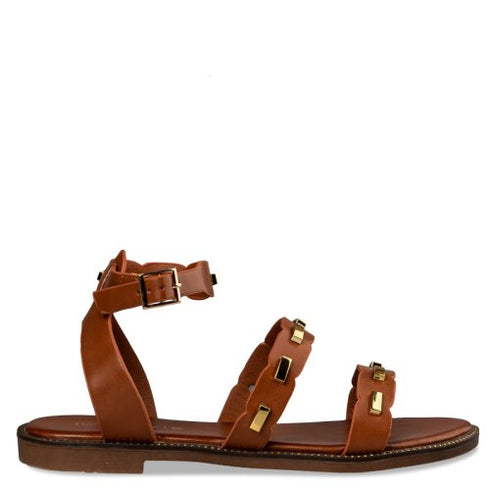 Envie Shoes Σανδάλια με Λουράκι στον Αστράγαλο Κάμελ