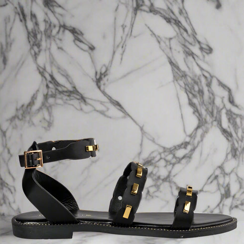 Envie Shoes Σανδάλια με Λουράκι στον Αστράγαλο Μαύρο