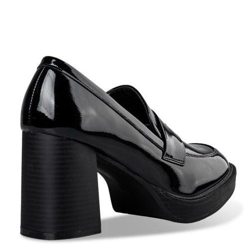 Envie Shoes PLATFORM HEEL LOAFERS Μαύρο