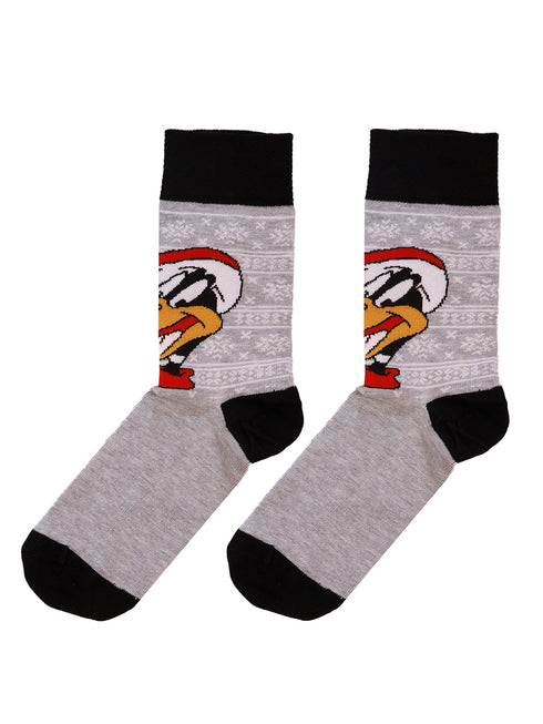 Κάλτσα Unisex με Σχέδιο "Christmas Duck" Γκρί