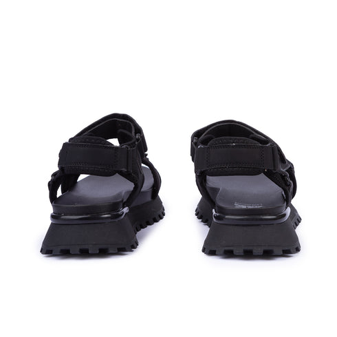 LoveBerry Γυναικεία Flatform Πέδιλα με Chunky Σόλα και Ρυθμιζόμενα Λουράκια Μαύρο