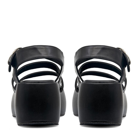 LoveBerry Γυναικεία Platform Σανδάλια Μαύρο