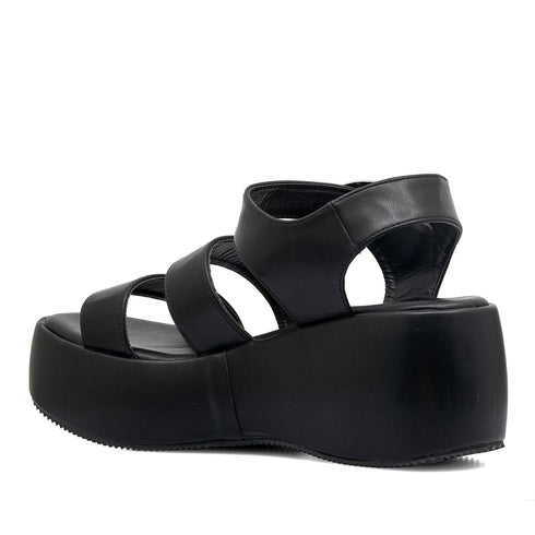 LoveBerry Γυναικεία Platform Σανδάλια Μαύρο