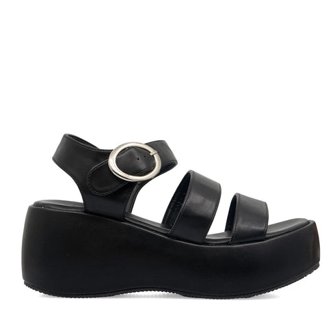 LoveBerry Γυναικεία Platform Σανδάλια Μαύρο