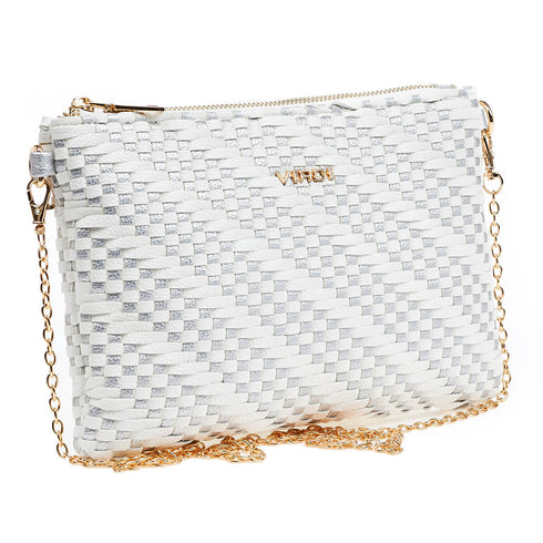 Verde Γυναικείο Τσαντάκι Βραδινό 01-1585 Λευκό