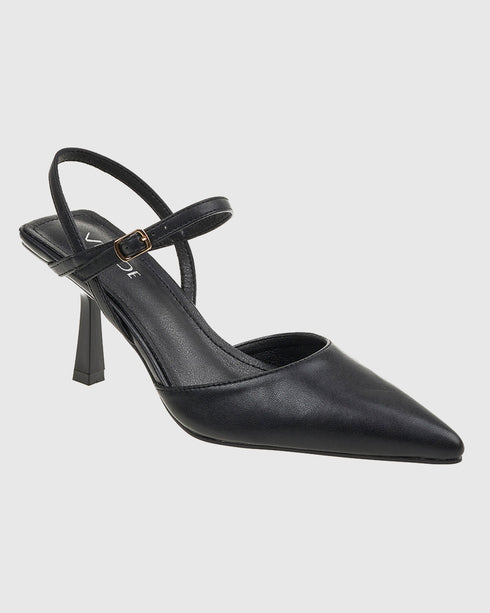 Verde Γυναικείες Slingback Γόβες με Μπαρέτα 28-4027 Μαύρο