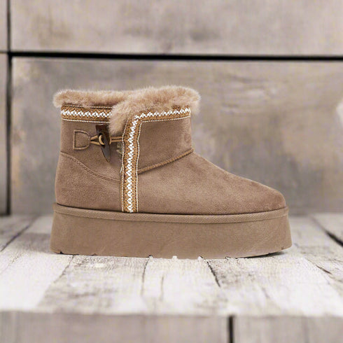 Verde Μποτάκια Χαμηλά Nordic με Διακοσμητικό Κέντημα 28-3955 Πούρο