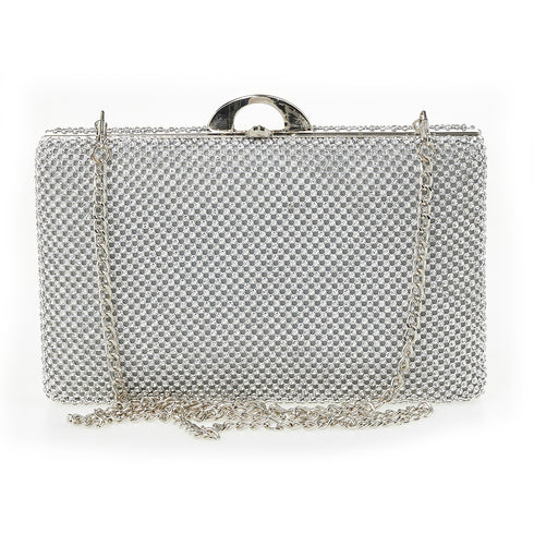 Verde Γυναικείο Τσαντάκι Βραδινό 01-1648 Ασημί