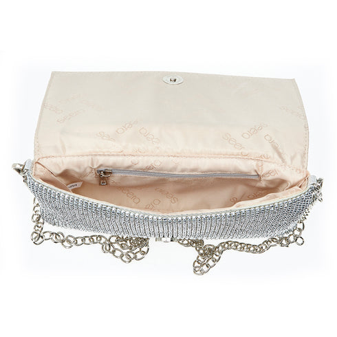 Verde Γυναικείο Τσαντάκι Βραδινό 01-1646 Ασημί