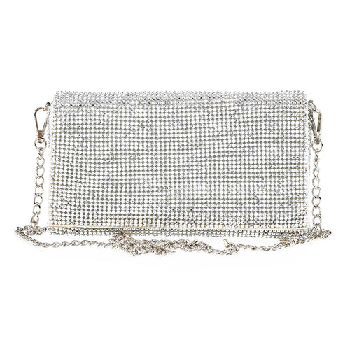 Verde Γυναικείο Τσαντάκι Βραδινό 01-1646 Ασημί