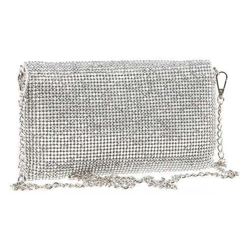 Verde Γυναικείο Τσαντάκι Βραδινό 01-1646 Ασημί