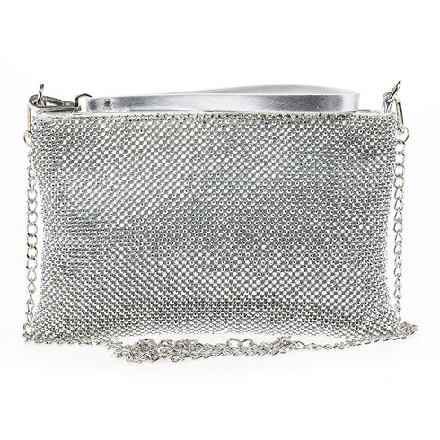 Verde Γυναικείο Τσαντάκι Βραδινό 01-1647 Ασημί