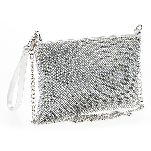 Verde Γυναικείο Τσαντάκι Βραδινό 01-1647 Ασημί