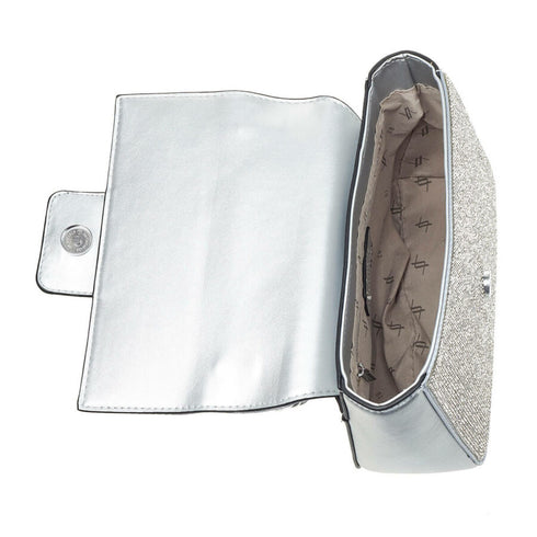 Verde Γυναικεία Τσάντα Χιαστί 16-6963 με Στράς Ασημί