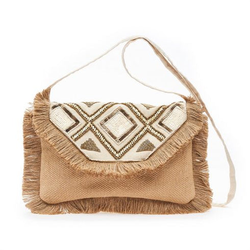 Verde Γυναικείο Τσαντάκι Χειρός 01-1601 με Διακοσμητικό Κέντημα Χρυσό