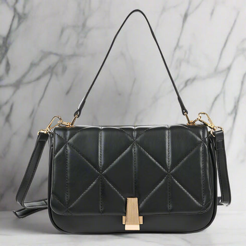 Verde Γυναικεία Τσάντα Ώμου 16-6588 Μαύρο