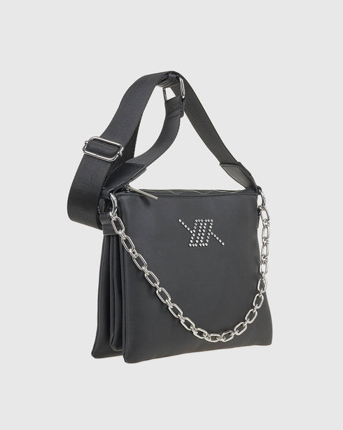 Verde Γυναικεία Τσάντα Χιαστί 16-7835 Μαύρο