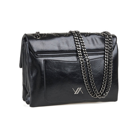 Verde Γυναικεία Τσάντα Ώμου 16-7669 Μαύρο