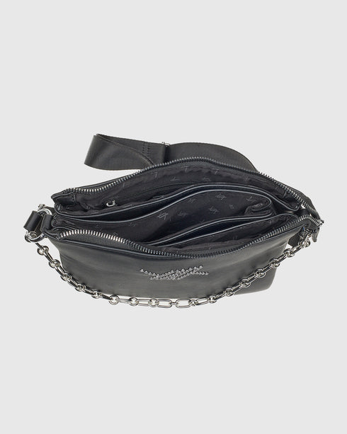 Verde Γυναικεία Τσάντα Χιαστί 16-7835 Μαύρο