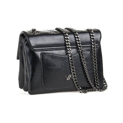 Verde Γυναικεία Τσάντα Ώμου 16-7668 Μαύρο