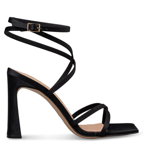 Envie Shoes ANKLE WRAP HEELS ΜΑΥΡΟ