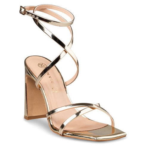 Envie Shoes ANKLE WRAP HEELS ΧΡΥΣΟ