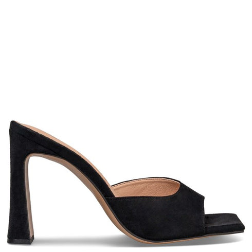 Envie Shoes SLIM BLOCK HEEL MULES ΜΑΥΡΟ