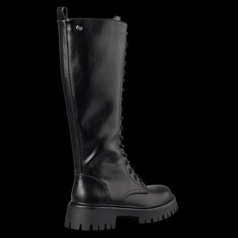 Envie Shoes Γυναικεία Combat Μποτάκια Με Κορδόνια E23-22004 Μαύρο