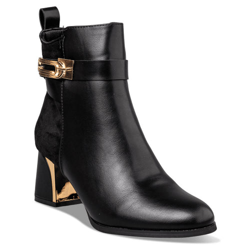 Envie Shoes Γυναικεία Μποτάκια Με Μεσαίο Χοντρό Τακούνι E58-22284 Μαύρο