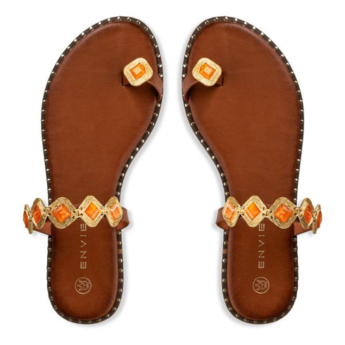 Envie Shoes FLAT SANDALS ΚΑΦΕ