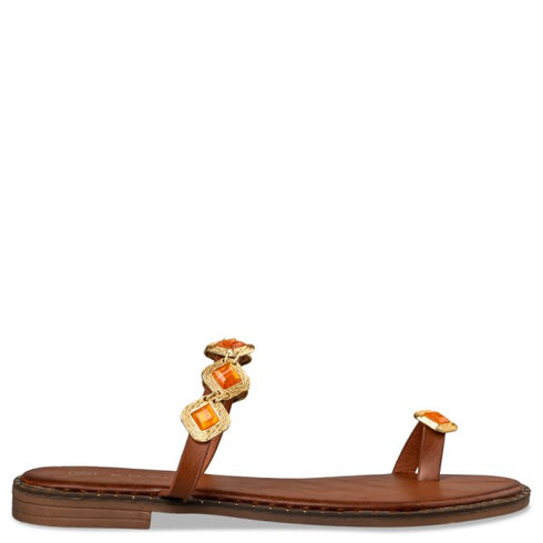 Envie Shoes FLAT SANDALS ΚΑΦΕ