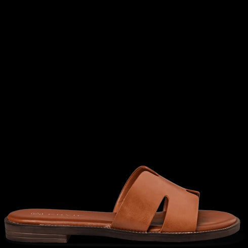 Envie Shoes Flat Σανδάλια Κάμελ