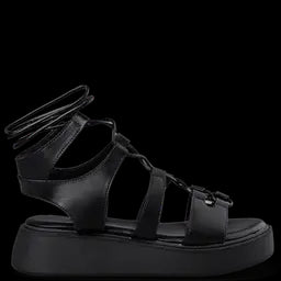Envie Shoes Flatform Gladiator Σανδάλια με Ρυθμιζόμενα Λουράκια Μαύρο