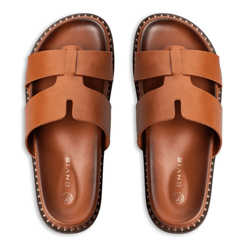 Envie Shoes Flatform Σανδάλια Κάμελ