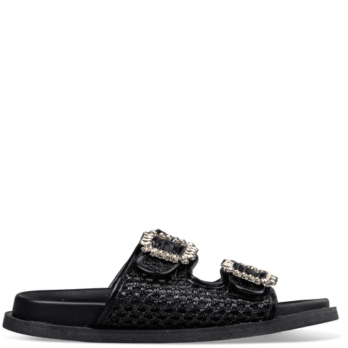 Envie Shoes Γυναικεία Flatform Σανδάλια με Διακοσμητικές αγκράφες Μαύρο