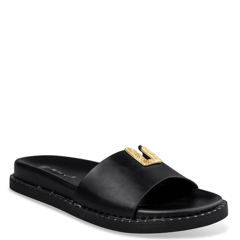 Envie Shoes Flatform Σανδάλια με Διακοσμητικό Άνοιγμα στο Πάνω Μέρος Μαύρο